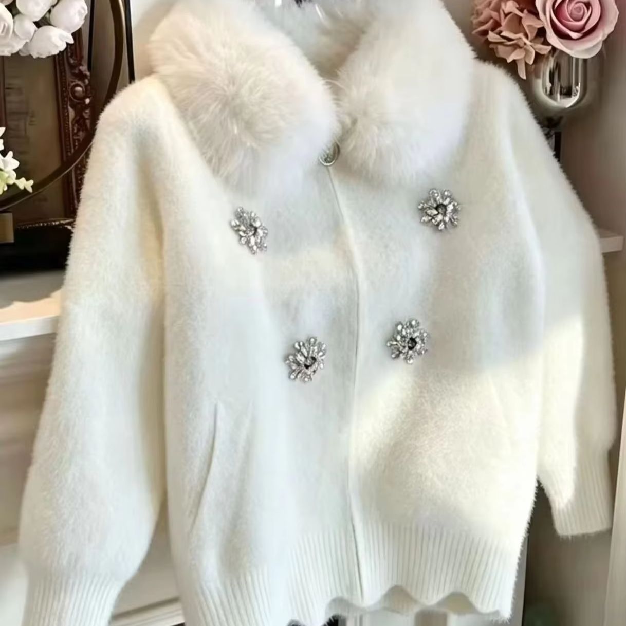 Wool Coat Peacoat - Zimowy, gruby, ciepły, dopasowany płaszcz/kurtka z
