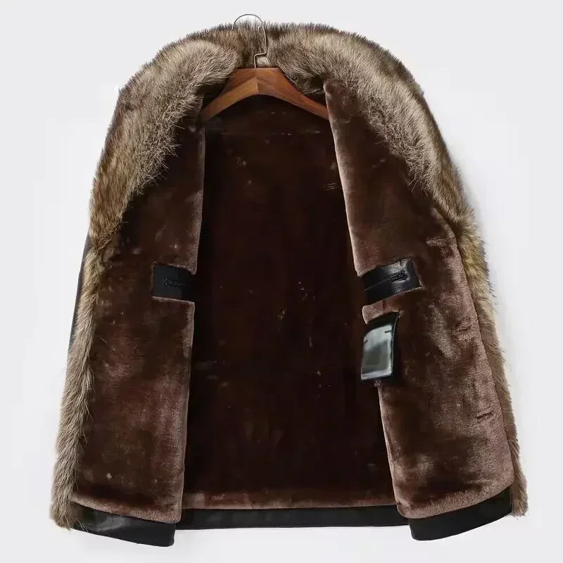 Haining Fur One Man with Wool  – Wool Coat Peacoat recenzja i cena